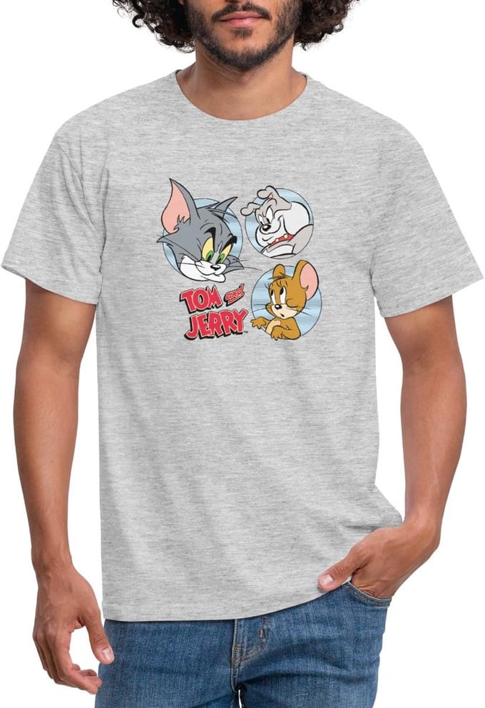 Tom En Jerry Met Hond Spike T-Shirt Heren