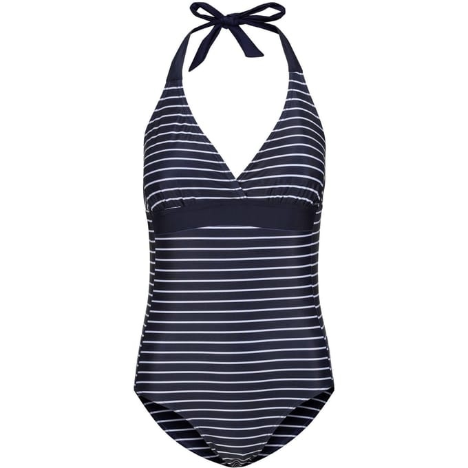 Regatta Dames/Dames Flavia II Stripe One Piece Zwempak (Marine, Wit)