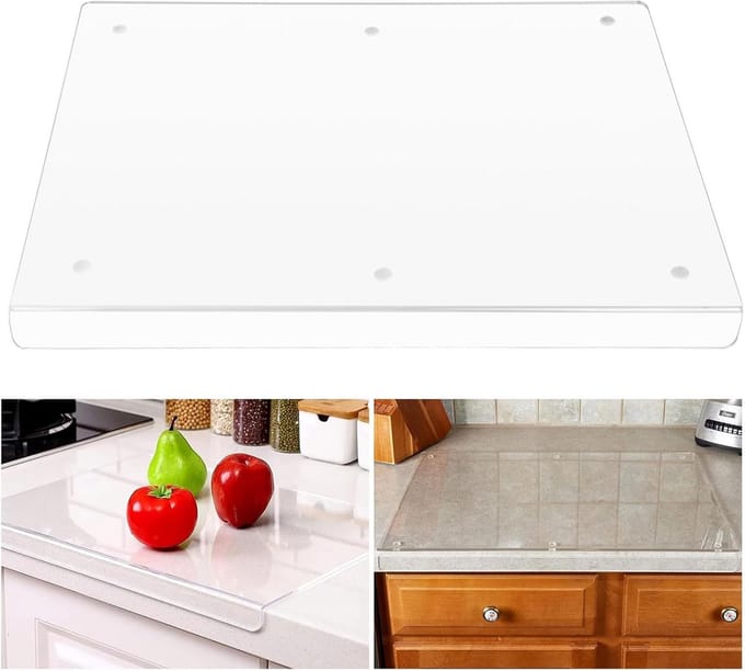 Framehack - Transparante Acryl Snijplank 40x30 cm met Antislip Rand en Sapgoot - Keukenplank