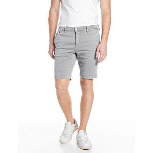 Replay Replay Hyperflex Jeans Short Benni Regular Fit Light Grey  28