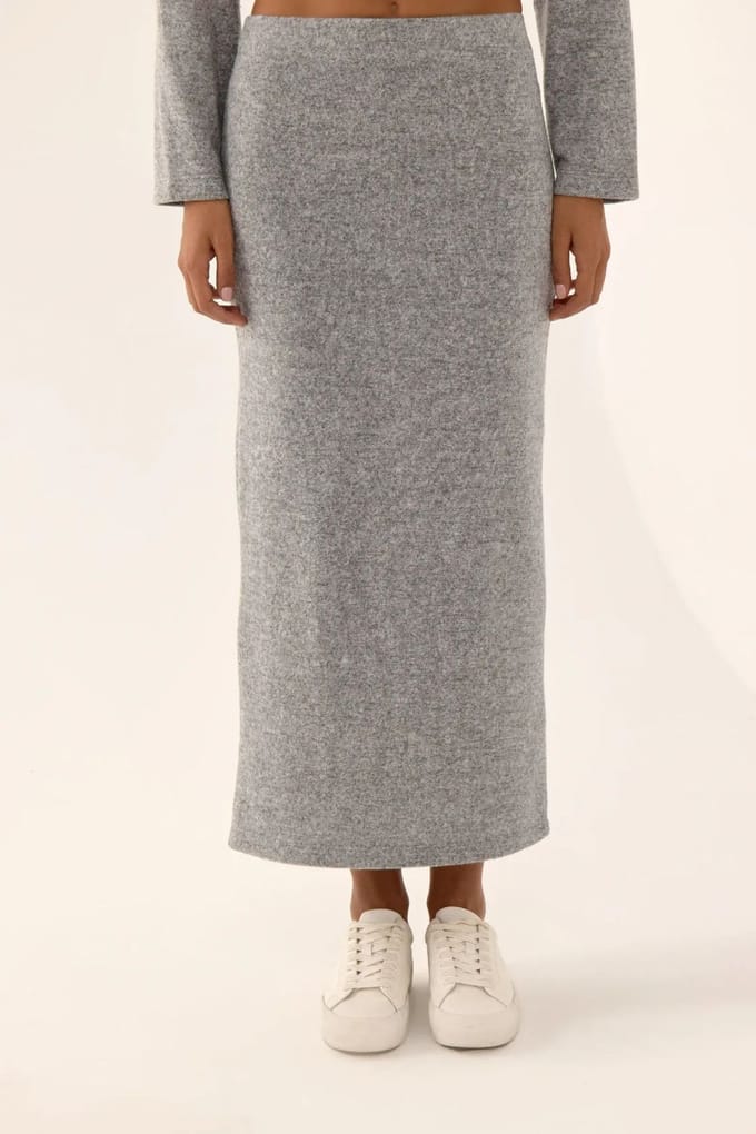 Lage Taille Gebreide Bodycon Maxi Rok