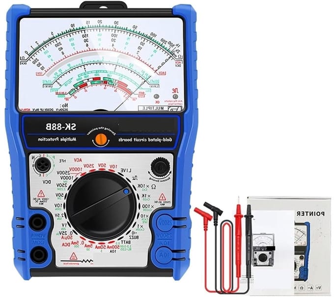 Analoge Multimeter - Spanningsmeter Tester - Elektra Metingen - Groot LCD Scherm - 2500V - Grijs