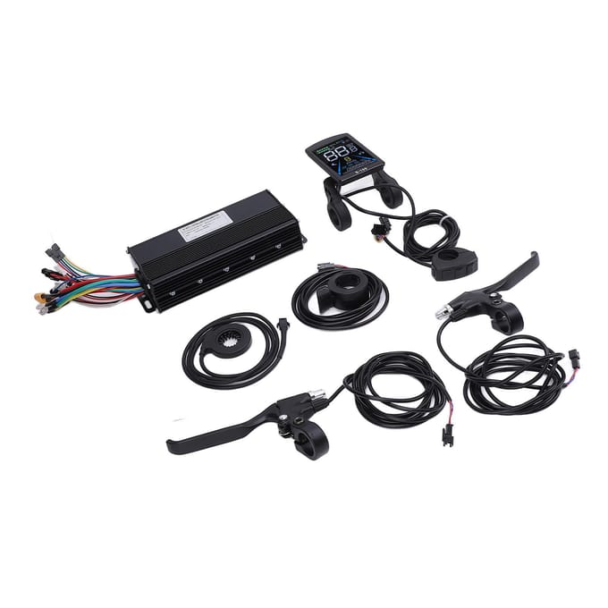36V 48V 52V 40A Sinusgolf 3 Modus Controller Conversiekit met S100 Kleurendisplay Paneel Duimgas Trapondersteuning black