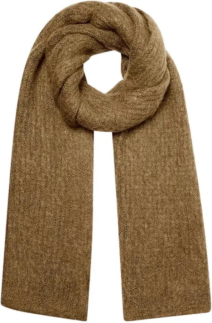 Sjaal -camel- gebreid - 50 bij 190cm