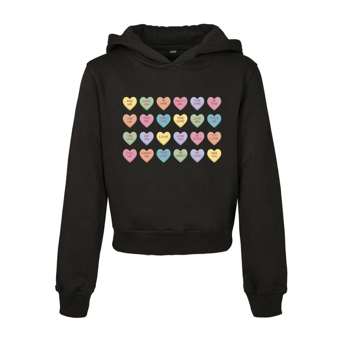 Sweater met capuchon voor kinderen Mister Tee heart candy cropped