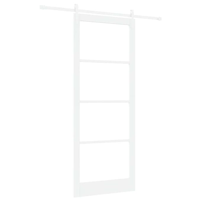 vidaXL - Schuifdeur - ORKDAL - Wit - 93 - x - 232 - cm - Massief - grenenhout - en - glas