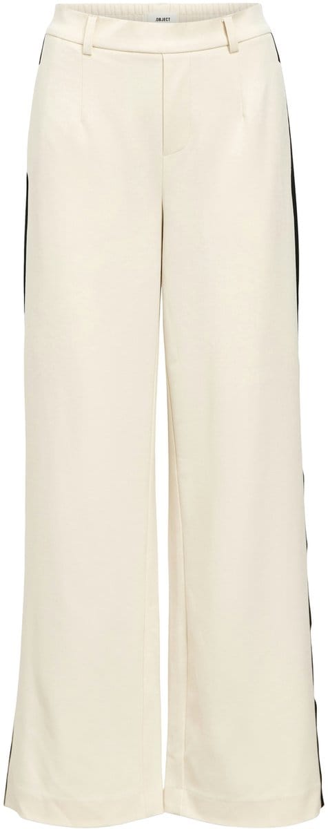 Object Broek Objlisa Wide Pant Aop Noos 23040544 Sandshell/black Track Dames Maat - W38