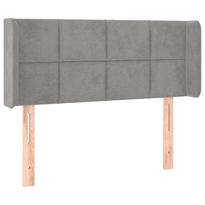 vidaXL - Hoofdbord - met - randen - 83x16x78/88 - cm - fluweel - lichtgrijs