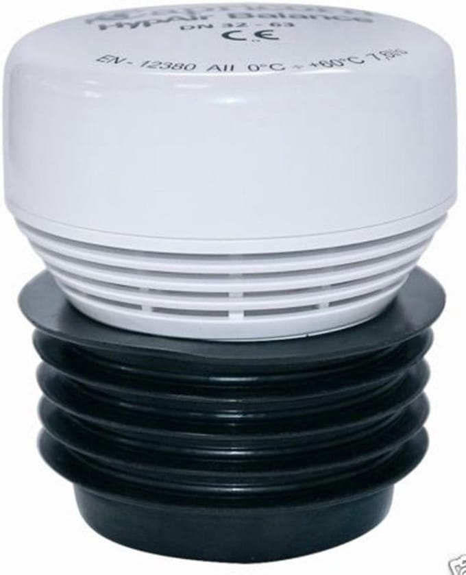 Ventilatieventiel voor sanitaire installaties DN 32 63 - Wit