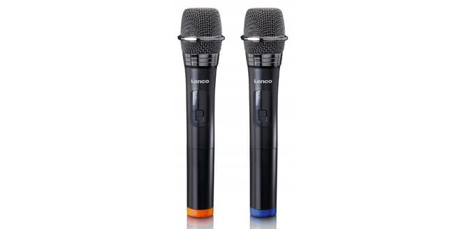 Lenco Microfoon Draadloos - Microfoon - MCW-020BK - Set van 2 Draadloze Microfoons met 6,3 mm ontvanger - Plug & Play - Zwart