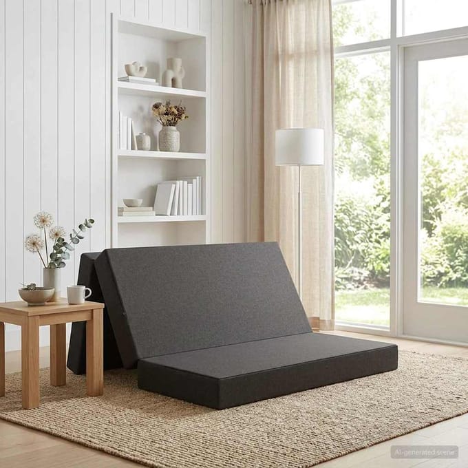 vidaXL - Vouwbare - Sofa - Bed - 140 - x - 67 - x - 45 - cm - Donkergrijs