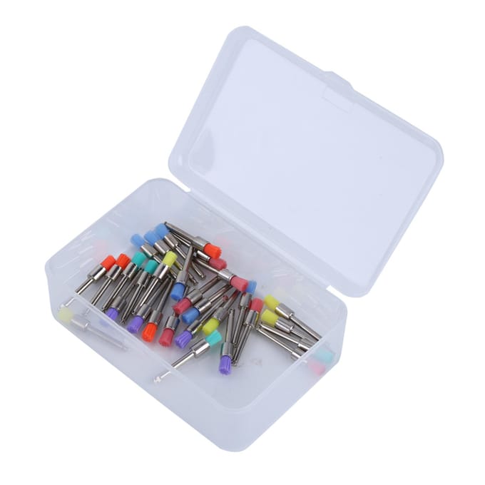 100 stuks Gemengde Kleur Nylon Borstels Plat Tandpolijsten Polijstborstel white