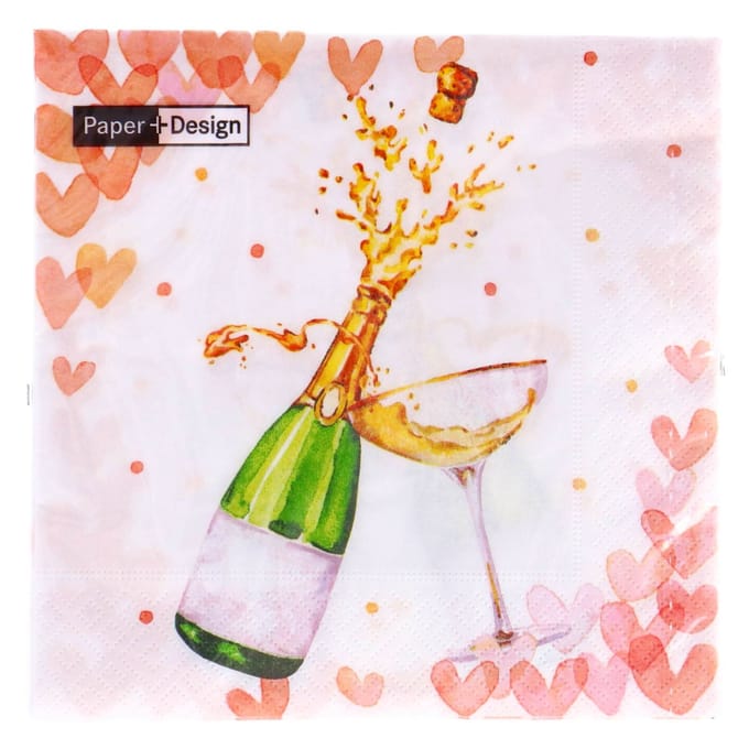 Servetten Hearts Bubbles 33x33 cm
