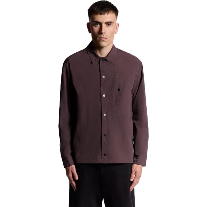 Lyle & Scott Heren gekreukt oversized shirt (Bruin)