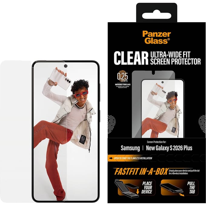 PanzerGlass Screenprotector geschikt voor Samsung Galaxy S26 Plus Glazen | PanzerGlass Ultra-Wide Fit Screenprotector - Case Friendly