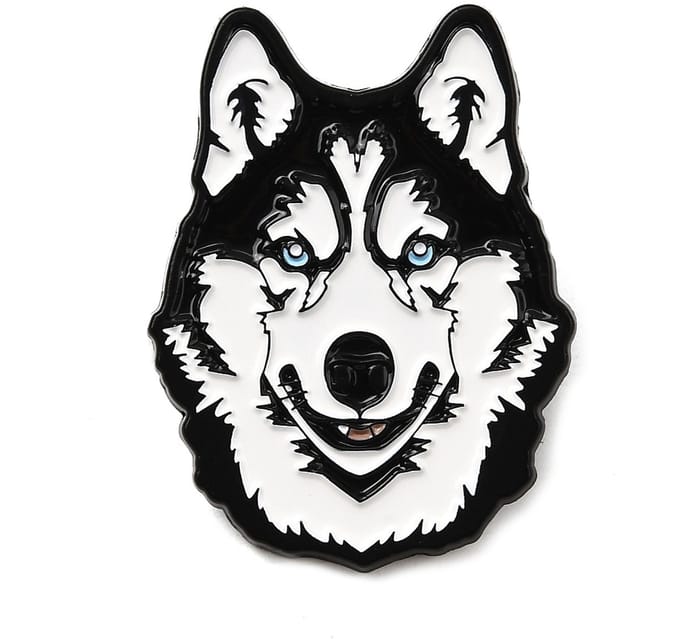 Pin hond huski, broche, kledingspeld