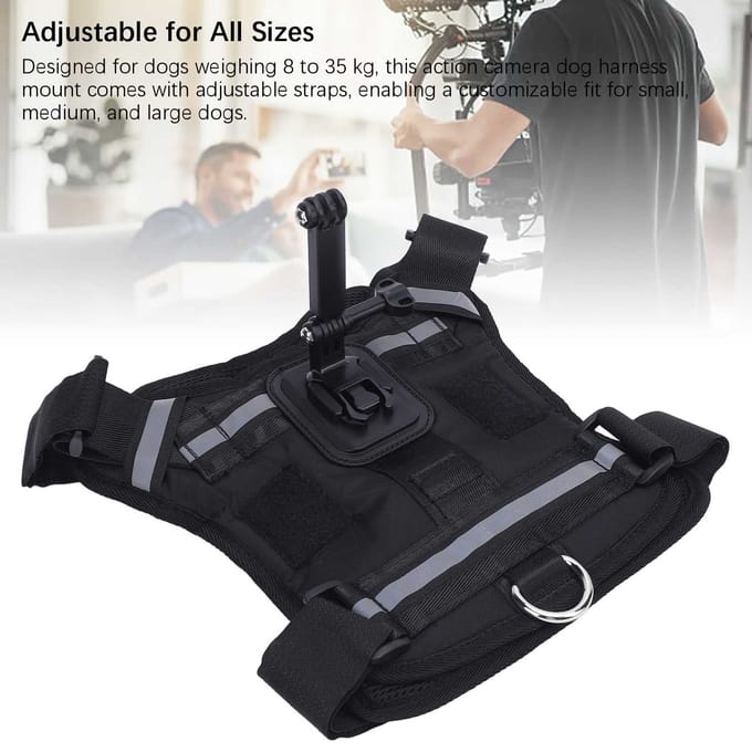 Hondentuigbevestiging voor Actiecamera Nylon Borst- en Rugfixatie Huisdierentuig Camera Bevestigingsvest voor gray