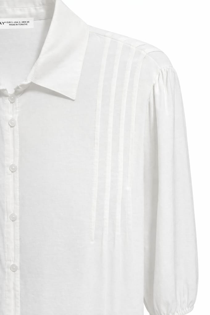 Gelaagde Ribbels Lange Mouwen Knopen Shirt