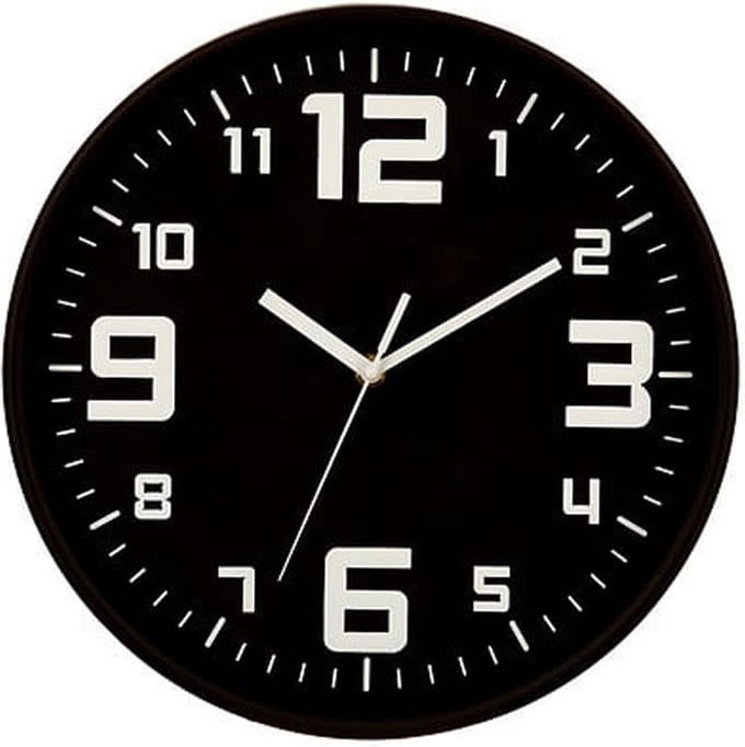 Atmosphera Elian Klok - zwart / wit - 30 cm - wandklok modern