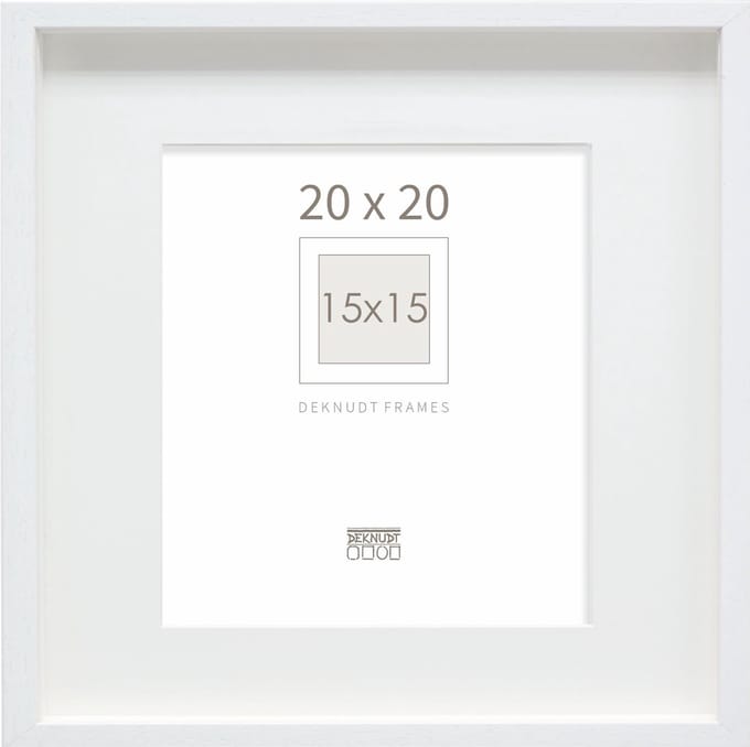 Deknudt Frames Fotolijst - wit met passe-partout - 15x15 cm / 20x20 cm