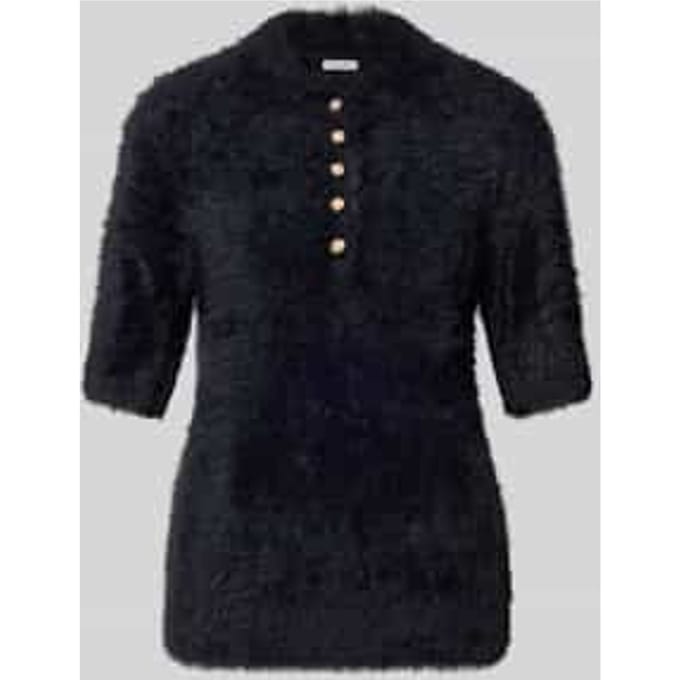 Gebreide pullover met 1/2-mouwen en knoopsluiting