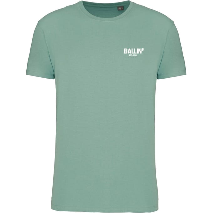 Heren Tee SS met Ballin Est. 2013 Backprint Cross Shirt Print - Groen - Maat S