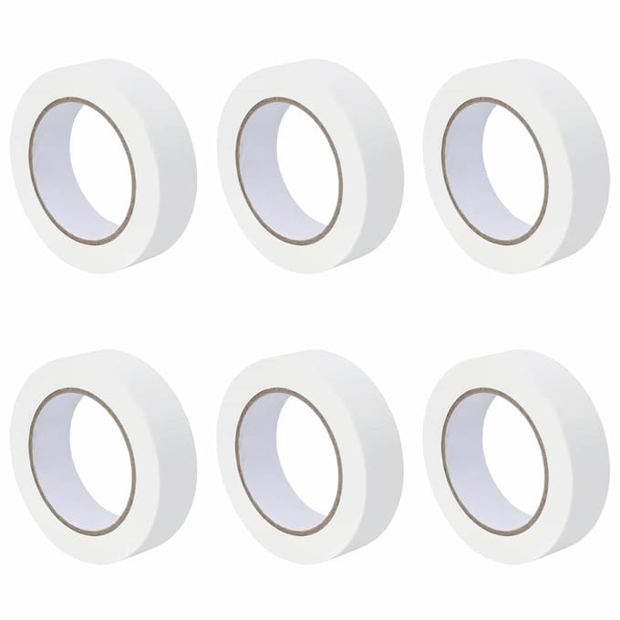vidaXL - Schilder - Maskering - Tapes - 6 - st - Wit - 30mm - x - 50m - Papier