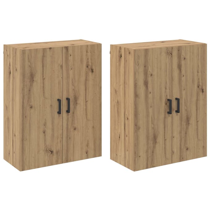 vidaXL - Wandkast - 2 - st - Artisan - Eiken - 69,5 - x - 34 - x - 90 - cm - Bewerkt - hout