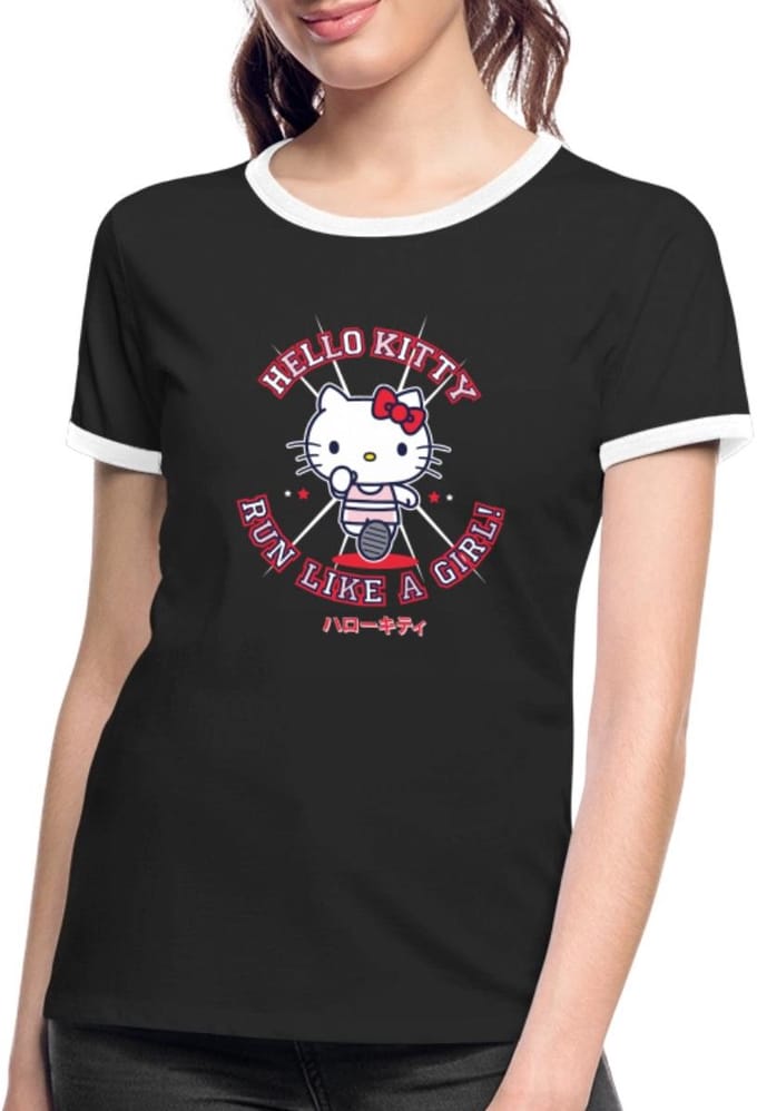 Hello Kitty Run Like A Girl Vrouwen Contrast Shirt