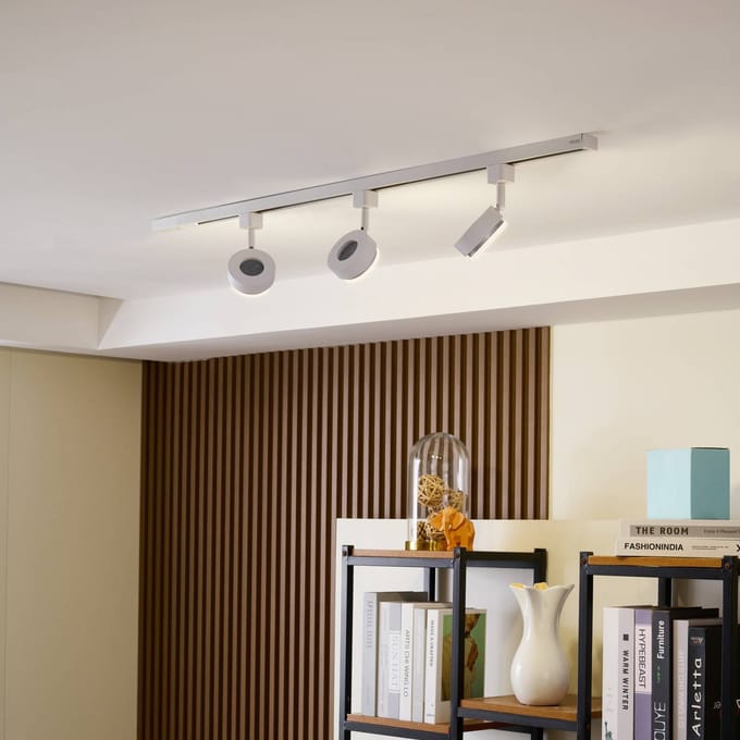 PRIOS - Railsystemen - 3lichts - Aluminium - H: 17 cm - GX53 - wit