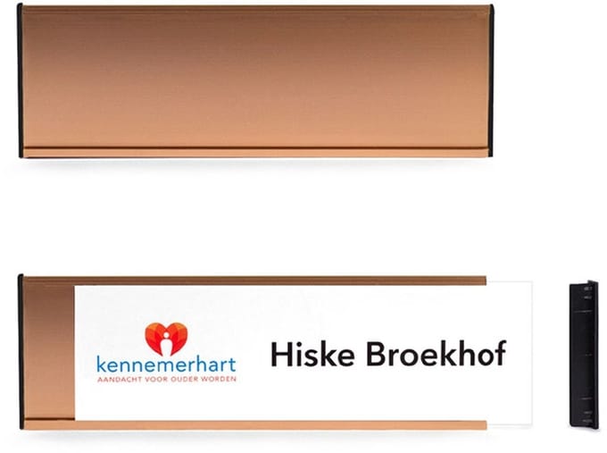 Deurbord | Roségoud | 20x6cm