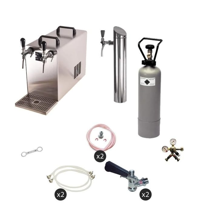 Bierzapset Onderbouw STREAM 50 met 2-zijdige droogkoeler, 55 l/u - Compleet voor 2 KeyKeg Type S