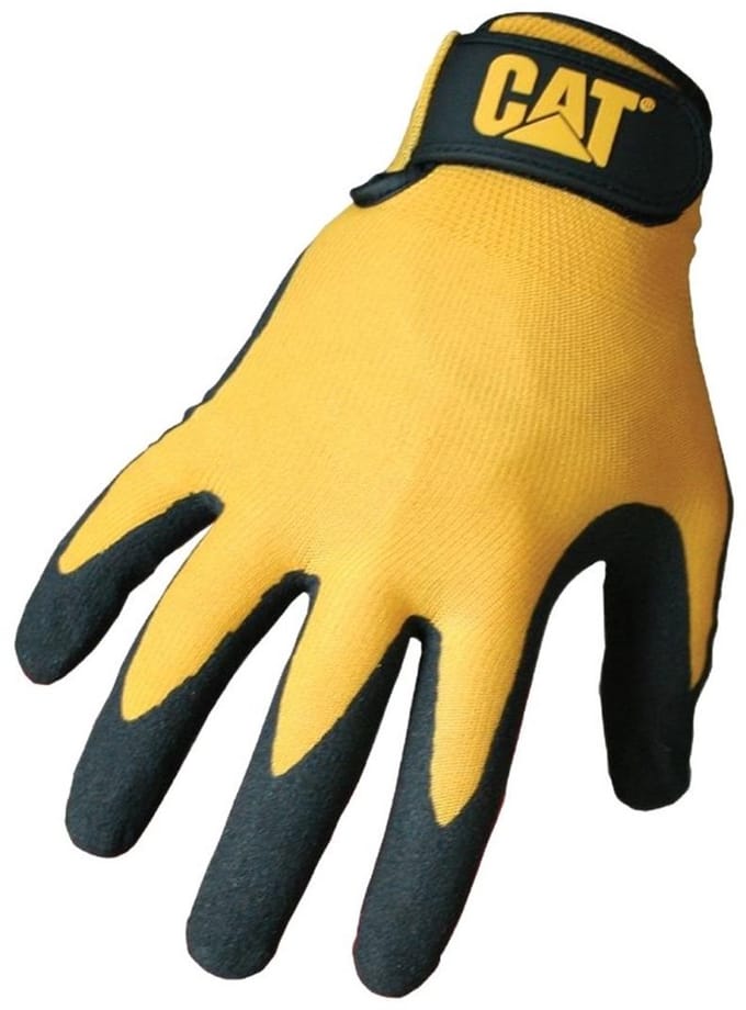 CAT - Gele Nylon Nitril Gecoate Handschoenen - Verstelbare Polsband - Maat L