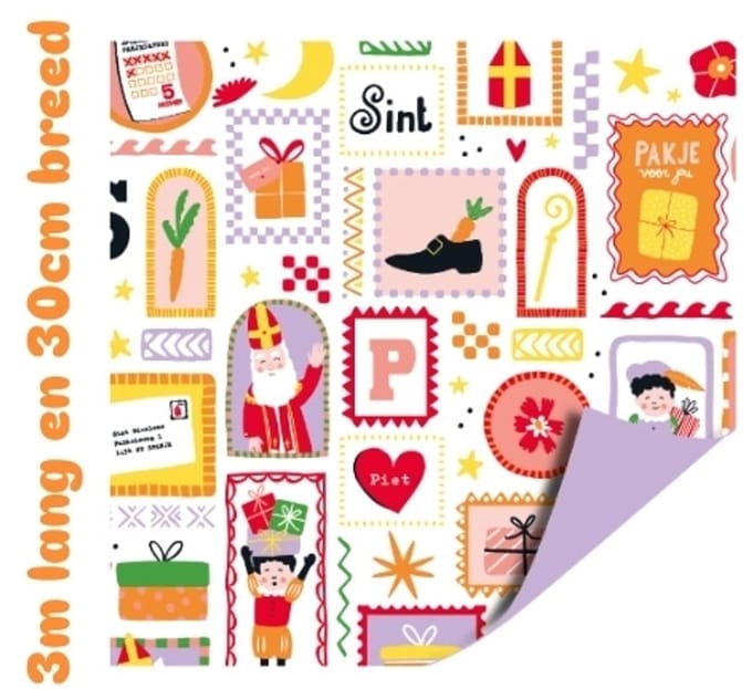 3m Cadeaupapier sinterklaas feest - sint