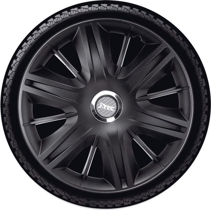 J-Tec Wieldoppen 14 inch Maximus zwart - chroom ring