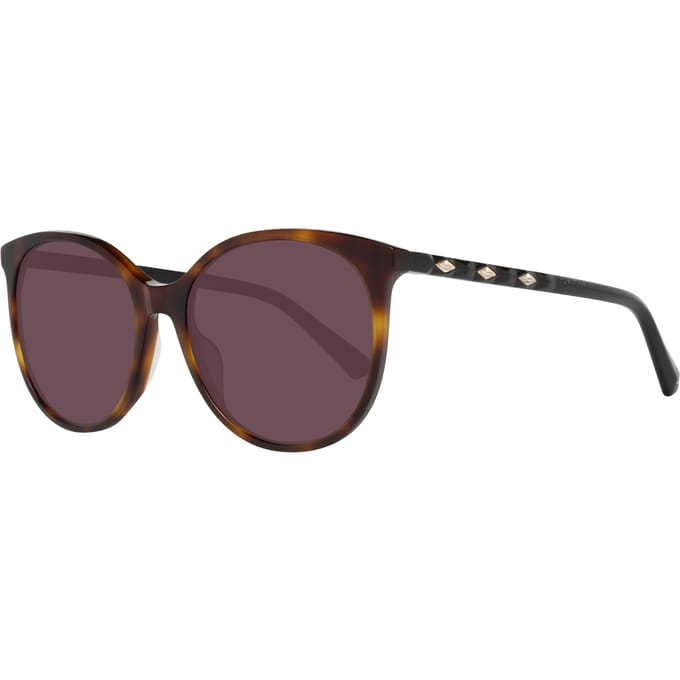 Swarovski ronde dames donkere havana bruine gradiënt zonnebril