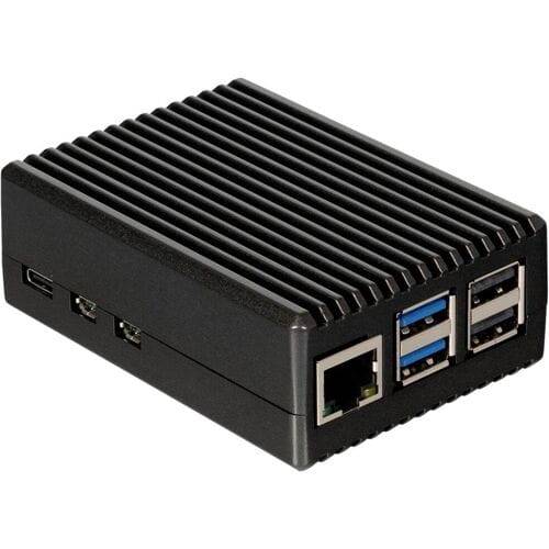 Joy-it RB-AlucaseP5-08 SBC-behuizing Geschikt voor serie: Raspberry Pi® Incl. passieve koeler Zwart