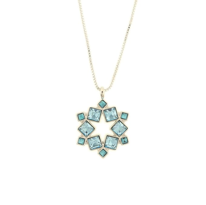 Behave Dames Ketting - Zilverkleur met Blauw Hangertje - 40 cm