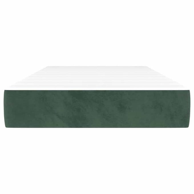 vidaXL - Pocketveringmatras - medium - 100x210x20 - cm - fluweel - donkergroen