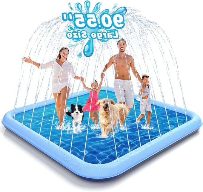 Waterspeelmat - Sproeimat Fontein - Buiten Plezier - Extra Groot - 250 cm Breed - Blauw
