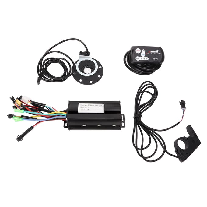 24V 36V 48V Sinusgolfregelaar Duimgashendel PAS LED LCD-meter Elektrische Fiets 3 Modus Motor black