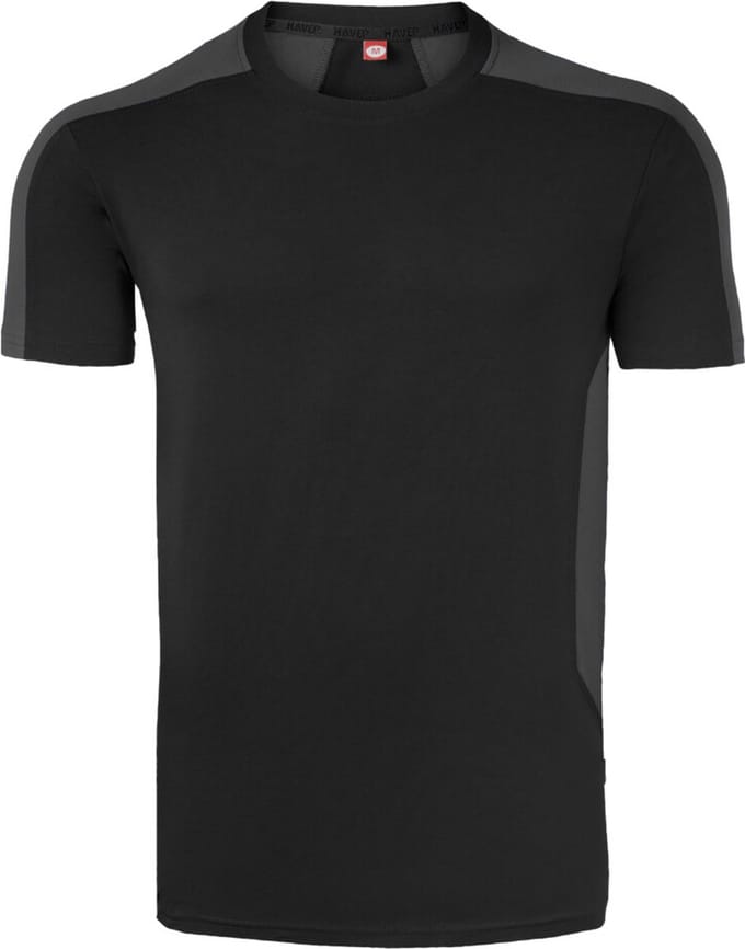 HAVEP T-shirt Bicolor 10072 - Zwart/Charcoal - L