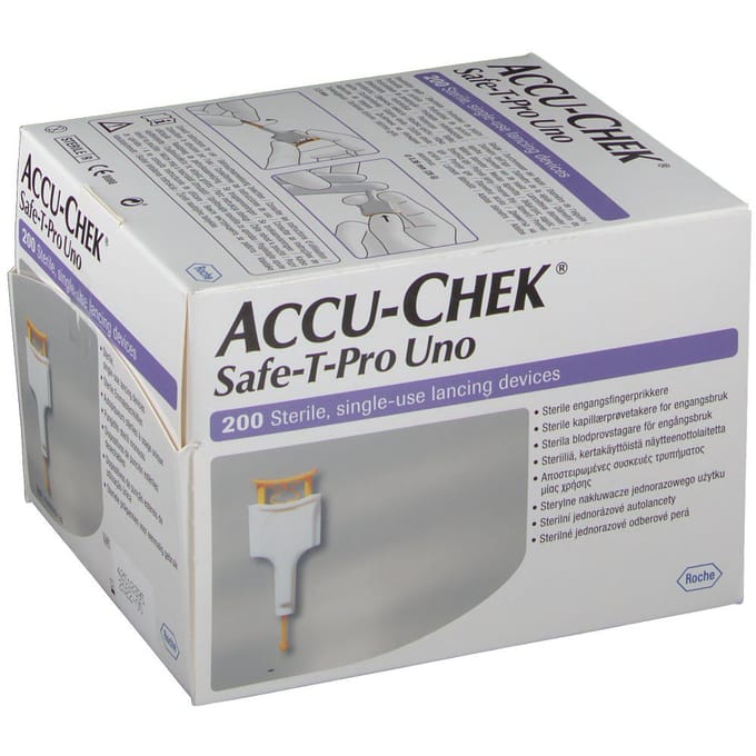 Accu-Chek Safe T-pro Plus Uno Steriel Wegwerp 200 Lancetten