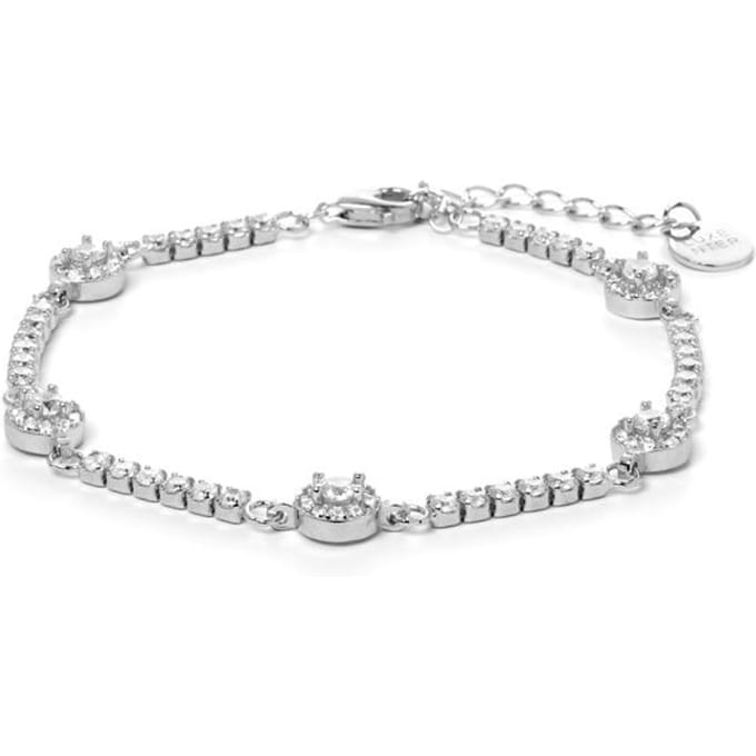 Bracelet - Daimas - Argent 925 - Zircons brillants - Plaqué finition en rhodium - 16 cm + 3 cm white