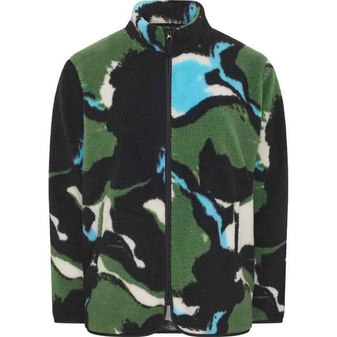 Yours Zwarte Fleece Met Marmerprint En Ritssluiting Size 42