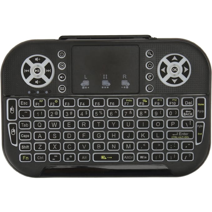 Mini clavier Bluetooth sans fil 2,4 GHz avec pavé tactile rétroéclairé, télécommande pour gray