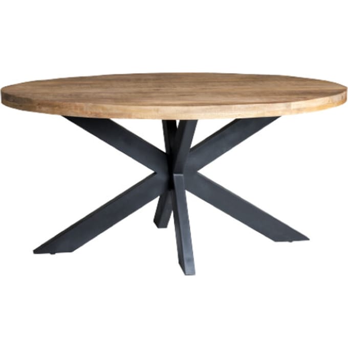 Brix - Eetkamertafel Sturdy Oval 160 cm - Mangohout / Gecoat Staal