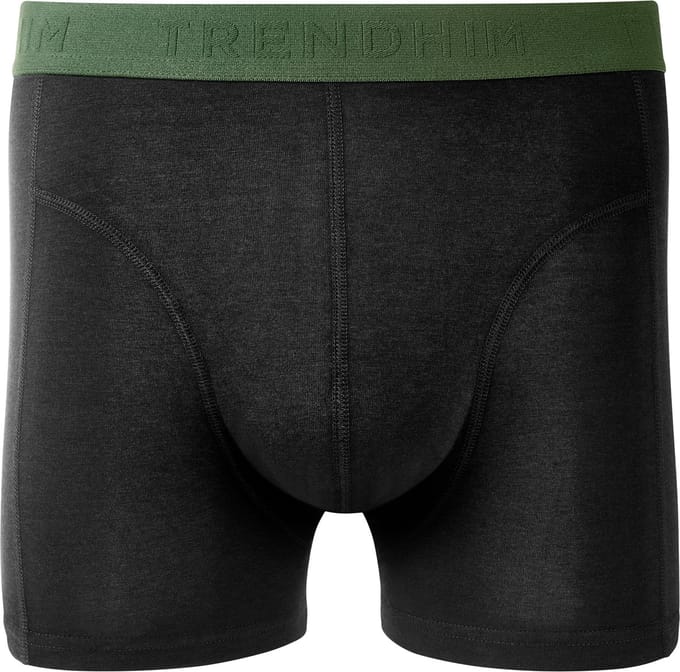 FreeFeel | Zwarte bamboe boxershort met olijfgroene tailleband