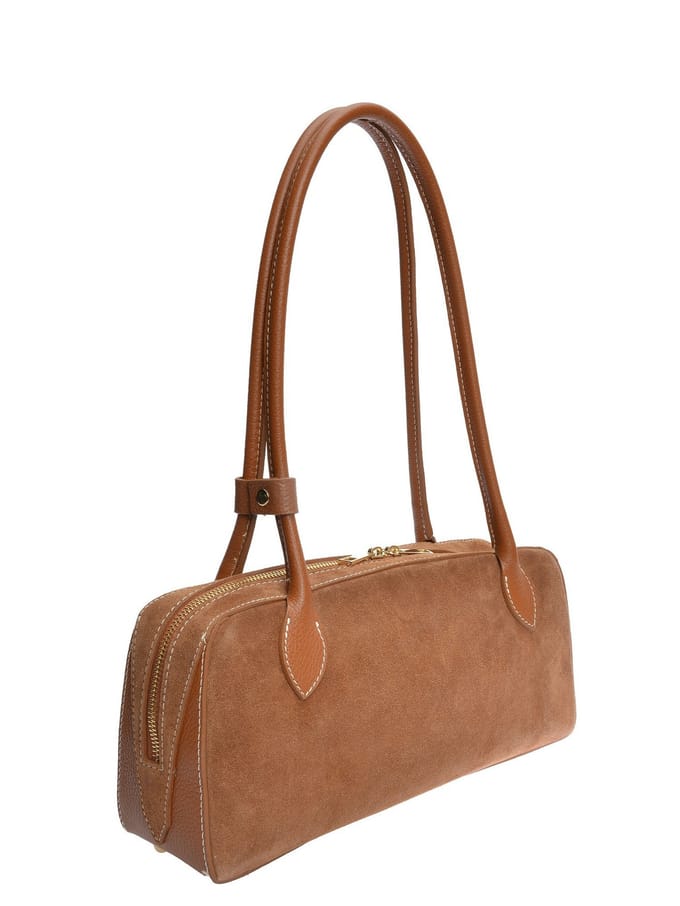 Anna Luchini Brown Rundleer Tas