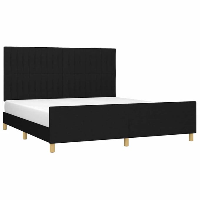 vidaXL - Bedframe - zonder - matras - stof - zwart - 180x200 - cm